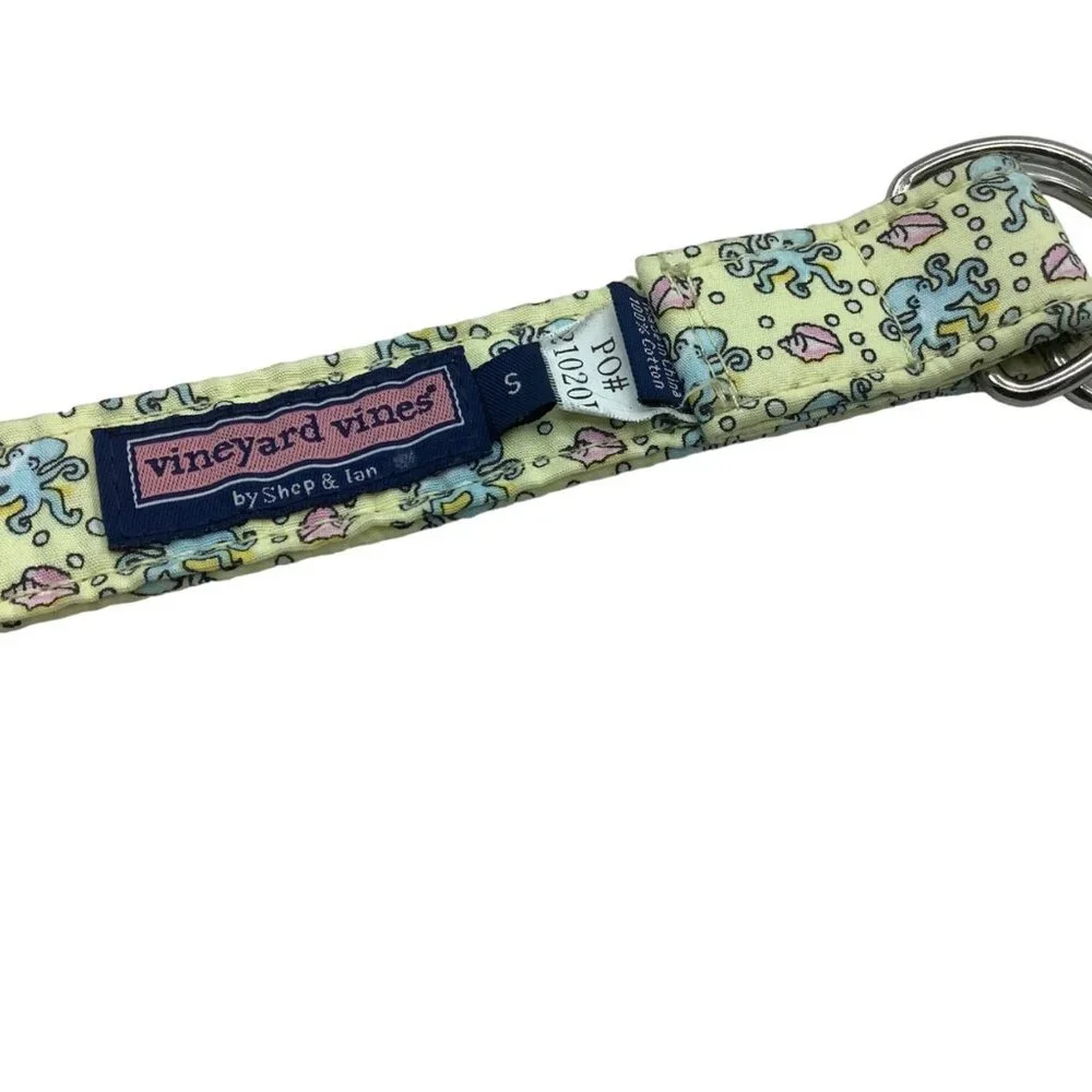 Vineyard‎ Vines D-Ring Belt Kid Size Small 100% Cotton Octopus Shells Multicolor
